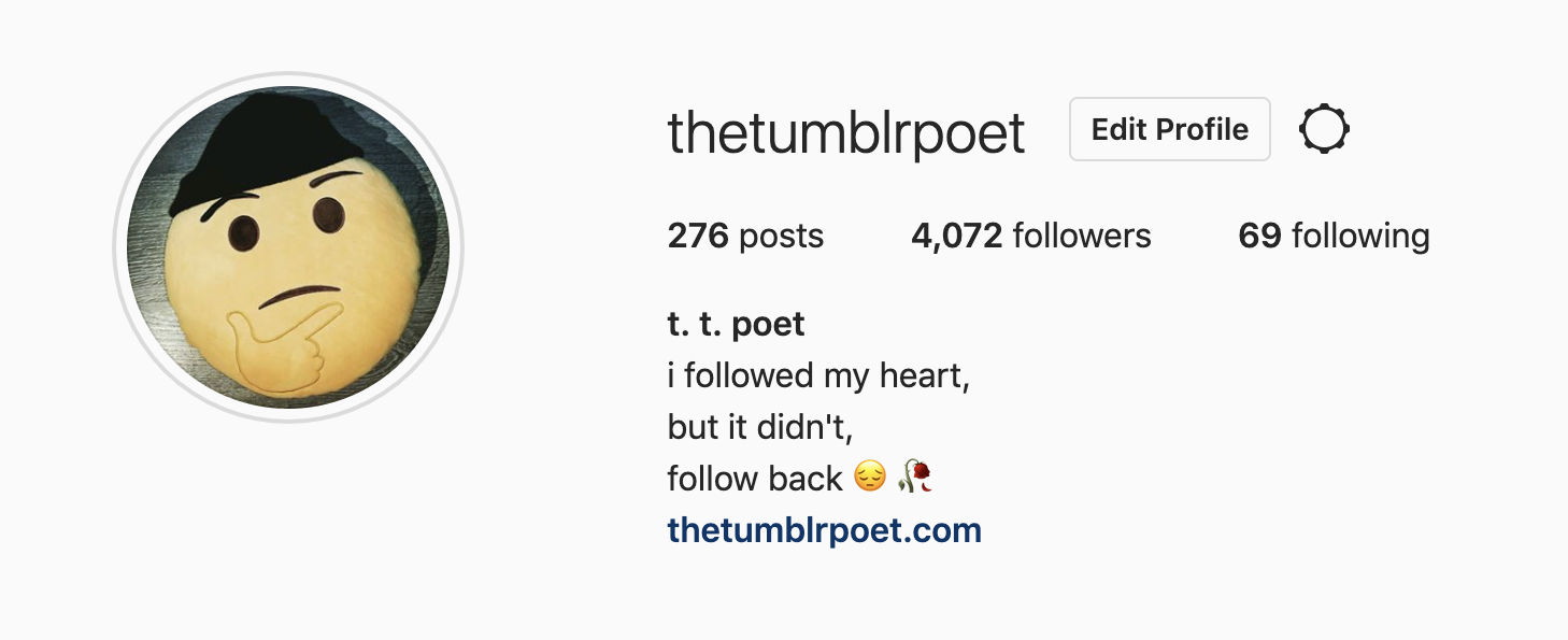 @thretumblrpoet Instagram profile and bio
