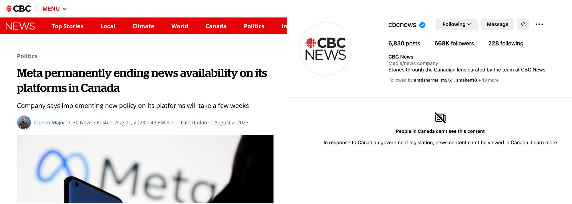 Breaking News: Meta's News Ban is Making Headlines Canada Can't See